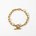 Gold Plated Stainless Steel Oval Bracelet | OT Ring Jewelry