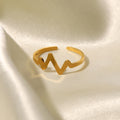 18K Gold Plated Heartbeat Ring – Versatile Love Jewelry