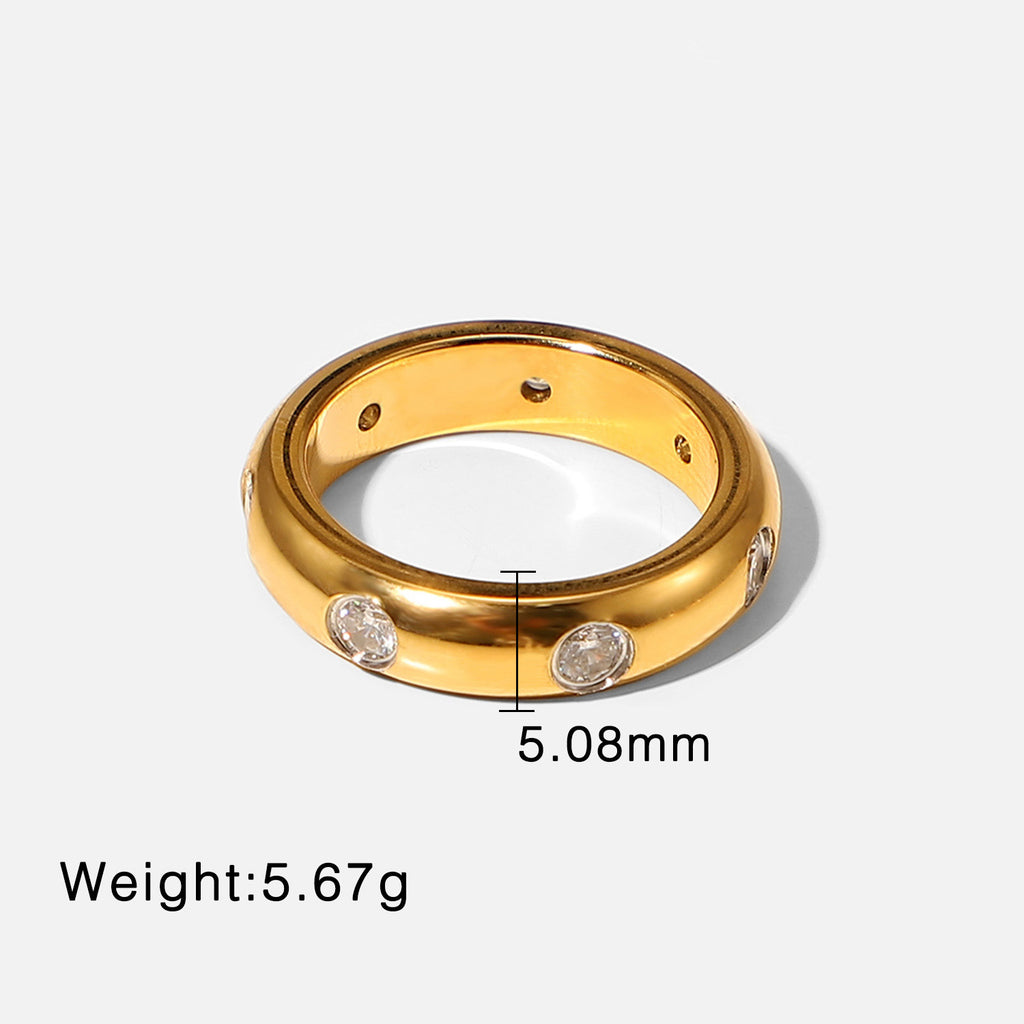 Vintage Style Green Pink White Zircon Ring for Elegant Women