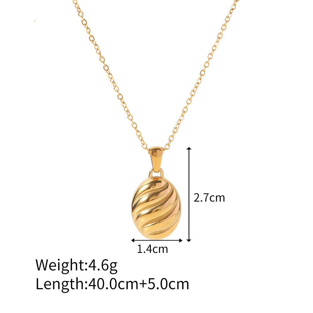 French Style Plated 18K Gold Spiral Necklace for Women