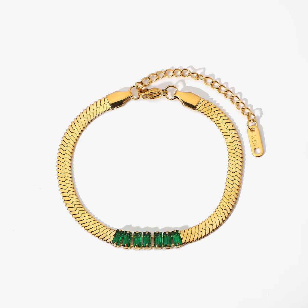 Rectangular Zircon Blade Bracelet – Elegant Sparkling Jewelry