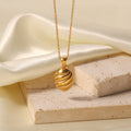 French Style Plated 18K Gold Spiral Necklace for Women