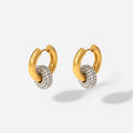 Zircon Hoop Drop Earrings 18K Gold Earrings for Women